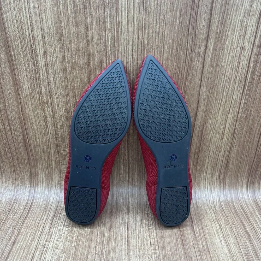 Rothy’s The Point Women's Size US 6.5 Red Comfort‎ Shoes Flats